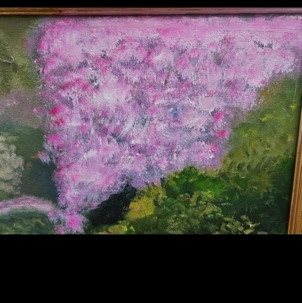 Vintage oil painting of a lily pond - Picture 9 of 11